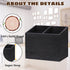 Wooden Kitchen Utensil Caddy - 2 Compartments Rustic Holder for Kitchen Countertop, Black