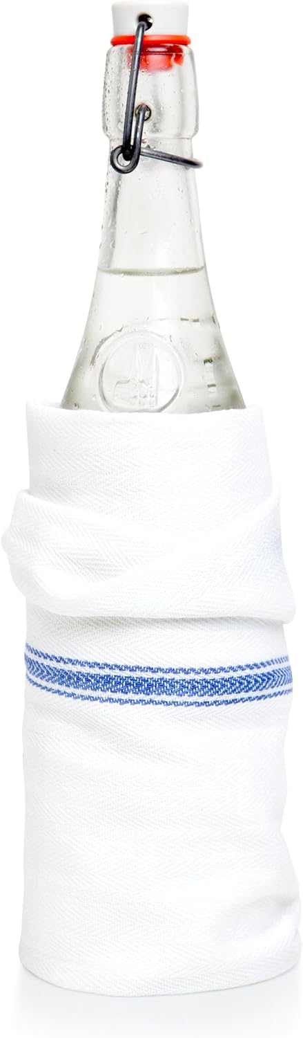 Liliane Collection 13 27" 14" 2-ply Commercial 100% Blue Kitchen Dish Towels - x Grade Absorbent Cotton Kitchen Towels