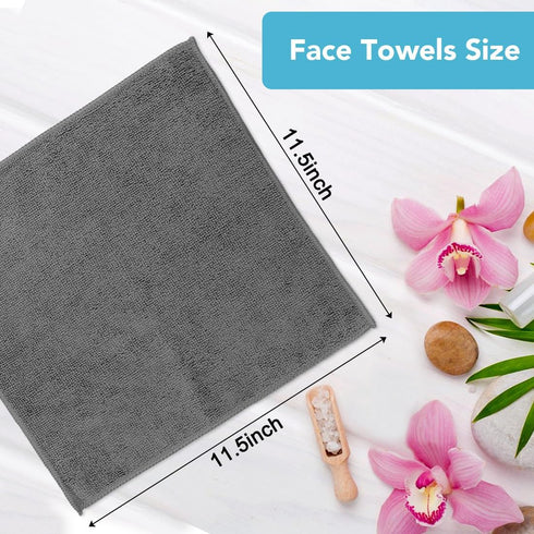 5 Pack 11.5x11.5 Inch, Orighty Washcloths, Microfiber Face Towels, Highly Absorbent and Soft Feel Wash Cloths & Hand