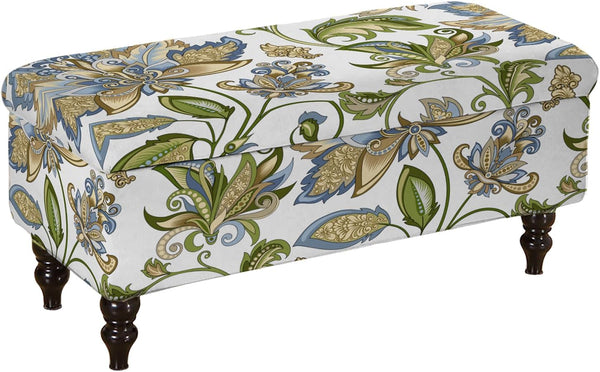 KRFOONN Rectangle Ottoman Covers Stretch Folding Storage Ottoman Bench Cover Printed Storage
