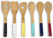 Home Basics Bamboo Cooking Utensils Set, 6-Piece with Color Handles, 2.5" x 12" x .25"