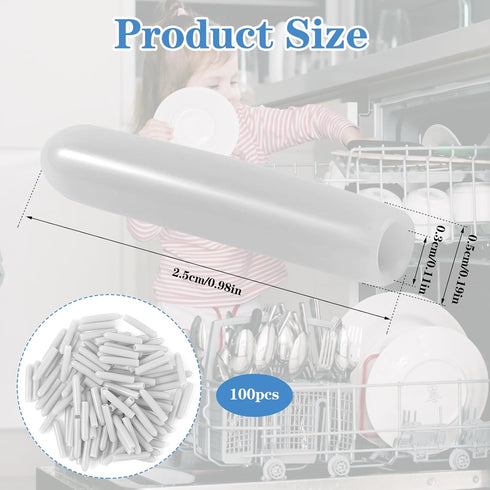 100 PCS Dishwasher Rack Repair Coating, Universal Tine Prong Repair Caps, 1 inch Round Tips