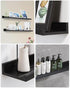 48 Inch Set 2, Long Floating Shelves for Wall, Black Picture Ledge Shelf Wall Mounted Bathroom Long Ledge of Floating