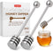 DUGATO Honey Dipper Set (2 Pack, 6.3") - 304 Stainless Steel Honeycomb Sticks for Honey Pot, Syrup Drizzler, Elegant