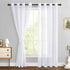 Hiasan White Sheer Curtains, 84 Inches Long with Tiebacks, Lightweight Voile Grommet Window Curtains, Set of 2 Panels