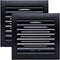 Vent Systems 4'' Inch Anthracite Louvered Air Vent Covers, Pack of 2 Bathroom Exhaust Vents, Keeps Out Insects and