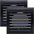 Vent Systems 4'' Inch Anthracite Louvered Air Vent Covers, Pack of 2 Bathroom Exhaust Vents, Keeps Out Insects and