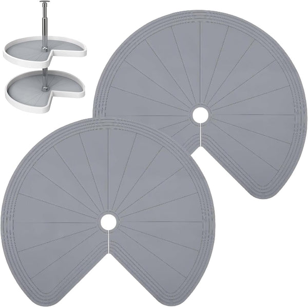 2 PCS 26" Lazy Susan Shelf Liner, Jaxbo Silicone Lazy Susan Liner