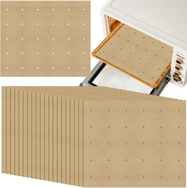 100 PCS Unbleached Parchment Paper - Perforated Square Liners for Cuisinart, Breville, Black and Decker Air Fryer, 11 x