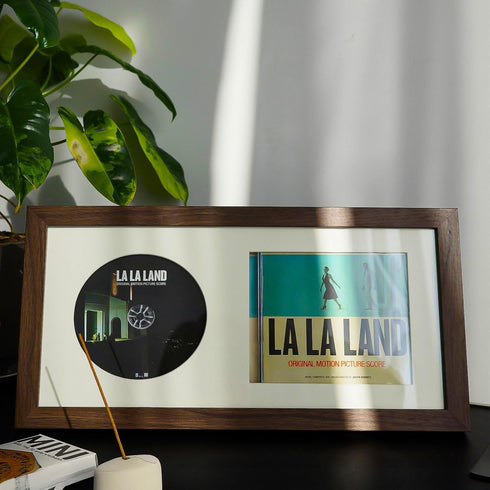 SHAELPII CD Display Frame with Real Glass, Signed Music Disc Wooden Case for