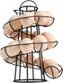 Flexzion Modern Spiral Egg Skelter - Medium Egg Holder Countertop, Freestanding Wired Dispenser for Fresh Eggs, Black