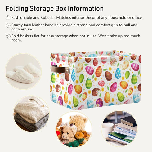 Senya Easter Basket - Foldable Fabric Collapsible Storage Bins Organizer Bag for Clothes