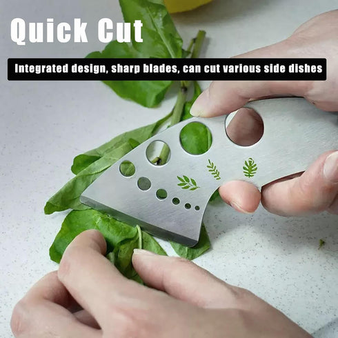 9 (1Pcs) Herb Stripper Holes, Stainless Steel Kitchen Herb Stripping Tool Loose Leaf Kale Razor Metal Leaf Pealer
