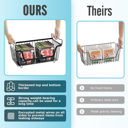 4 Countertop,Kitchen GAOKASE Pcs Stackable Wire Baskets for Pantry Organizers and Storage,Vegetable Fruit Basket