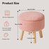13 Inch WBD006P IBUYKE Foot Stool Ottoman with Storage, Round Small Foot Rest with Padded Seat and Wood Legs, Teddy