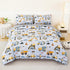ANGIYUIN 5 Pieces Construction Twin Size Comforter Set for Boys Kids Cartoon