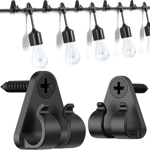 Lewufe Hooks for Outdoor String Lights Clips, Christmas Light Clips Weatherproof, Lights