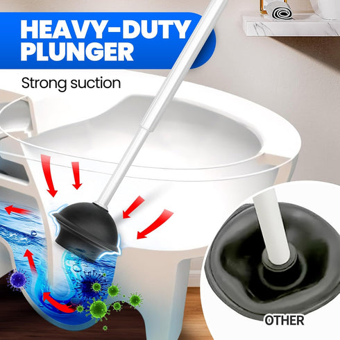 Denvlex 2 1 Set, Set,Gap in Toilet Brush and Plunger Extended Handle Plunger,Toilet Bowl Brush Plunger BrushCleaning