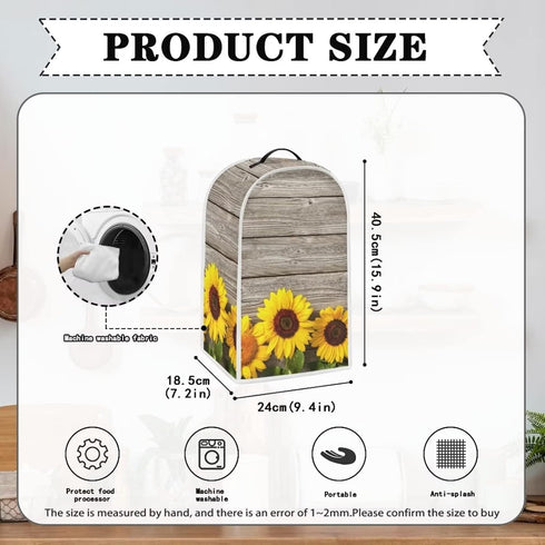 Wood Sunflower Blender Dust Cover, Fingerprint Protection for Stand Mixer or Coffee Machine, Stain Dust Resistant with