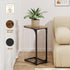 Set 2, 7 inch Narrow C Shaped End Tables Living Room TV Trays of Small Thin Farmhouse Side Table Skinny Slide Under