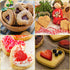 Mini Tart Pan Set of 6, Non-Stick 4 Inch Heart-shaped Quiche Pan with Removable Bottom for Pies & Muffins