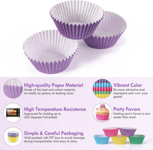 Baking Cups: 100 pieces Paper Cupcake Liners Wrappers for Wedding, Birthday, Baby Shower, Holiday Party