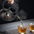 Teapot Stovetop Tea Kettle with Infuser, Uncoated Japanese Cast Iron, Black, 10 oz