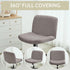 Armless Chair(2PCS,Kahki) Criss Cross Chair Cover Water Resistant Jacquard Vanity Chair Cover Elastic Mid Back Wide