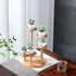 SRTFINE 5 Tiered Desk Plant Stand Round Bamboo Plant Shelf Tabletop Succulent Herb Stand Desktop Plant Stand Indoor