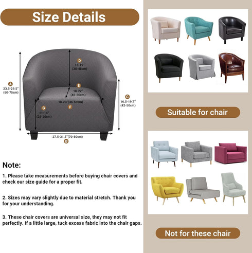 1 Barrel Chair Covers Slipcover, Piece High Stretch Club Chair Slipcover with Arms, Chair Slipcover Soft Armchair Sofa