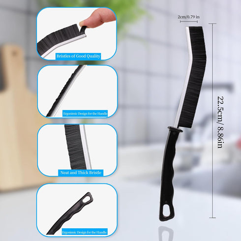 POPGIO 3 Crevice Cleaning Brush Cleaning Tools Cleaning Supplies Grout Brush Scrub Brush Toilet Brush for Household Use