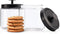KooK Glass Kitchen Canister Set, Food & Storage Containers for Pantry, 50 oz, Black, Set of 2