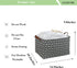 CLOCOR Collapsible Rectangular Storage Basket - 3 Pack Grey Arrow, Waterproof Coating, Handles for Organization