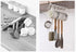 Kitchen Utensil Hanging Cups Storage Hooks with 6 Hooks, Under Cabinet Closet Cup Holder Hanger Hook Rack (White)