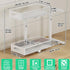 Under Sink Organizer, 2-Tier Pull-Out Cabinet Storage Baskets with Mesh Metal Sliding Drawer (1 Pack White)