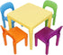 Kids Table and 4 Chairs Set, Toddler Table Plastic Sturdy Desk for