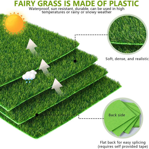 KISEER 12 Pack 6 6 Inches Fairy Garden Grass x Miniature Artificial Craft Grass for Dollhouse Ornament DIY Decoration