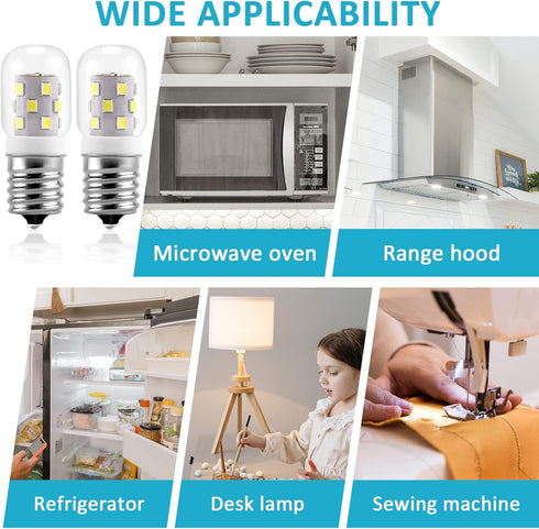 E17 LED Bulb Microwave Oven Appliance Light Bulb - 3W Power Saving, 380LM, 6000K Daylight White, 1 Pack.