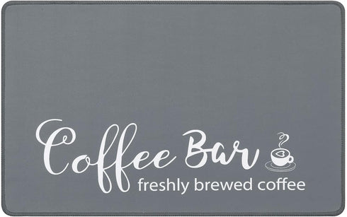 SHACOS Coffee Mat 2pcs 12x19 Inch Non-Slip Absorbent Rubber Coffee Bar Mats for Countertop Accessories