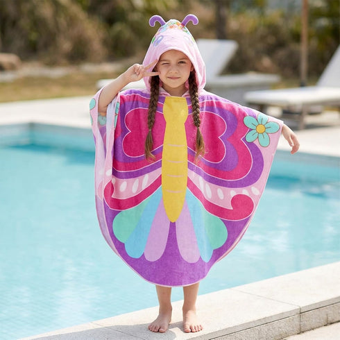 Towel,100% Swimming, 3-6 PinkSheep Kids Beach Cotton Bath Towel with Hooded, Super Absorbent Girl Poncho Towel
