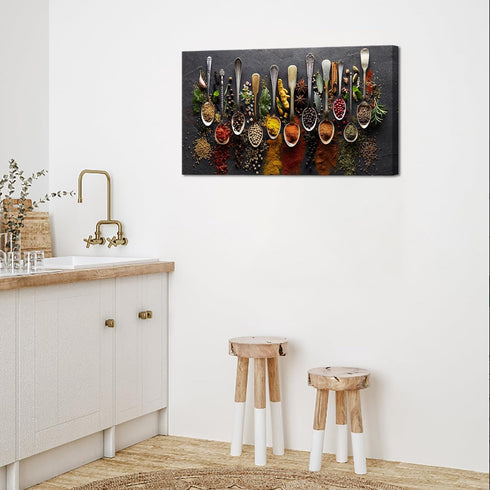 34 inches DuoBaorom Spice Pictures for Kitchen Wall Wrt Food Painting Long