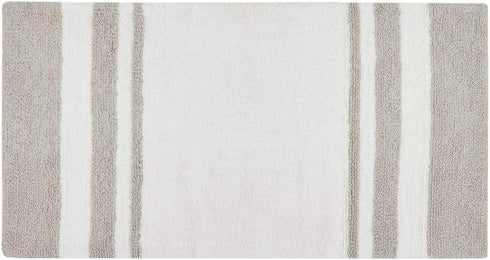 Madison Park Reversible Spa Cotton Bath Rug, 27x45, Taupe, Ultra Soft Water Absorbent Non-Slip Mats