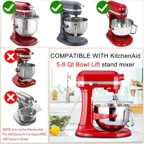 Mixer Mat Slider for KitchenAid 5-8 Qt Bowl-Lift Mixer, Metal Appliance Sliding Tray for Kitchen Aid Professional
