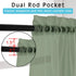 OVZME 2 Panels Sage Green Sheer Valance - Short Fresh Sheer Curtain Valances for Windows Basement Semi Sheer Valances for Kitchen Window, Dual Rod Pocket (Sage Green, 42 by 14 Inches Long)
