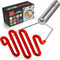 Zulay Kitchen Non-Scratch Potato Masher - Heavy-Duty Stainless Steel & Silicone Hand Masher, Red