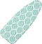 Wide Ironing Board Cover and Pad, 18 x 49 inch Heat Reflective with Hook and Loop Fasteners, Green Leaf