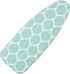 Wide Ironing Board Cover and Pad, 18 x 49 inch Heat Reflective with Hook and Loop Fasteners, Green Leaf
