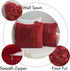 MIULEE Luxury Faux Fur Throw Pillow Cover - Pack of 2, Deluxe Winter Decorative Cushion Cover 18x18 Inch Red
