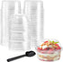 WUWEOT 50 Pack 12 oz Clear PET Plastic Dessert Cups, Disposable Parfait Cups with Lid for Ice Cream and Yogurt