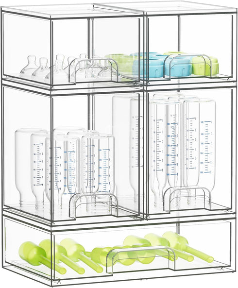 SpaceAid Bottle Storage Organizer Baby - Acrylic Bottles Station Organizer Container, Stackable